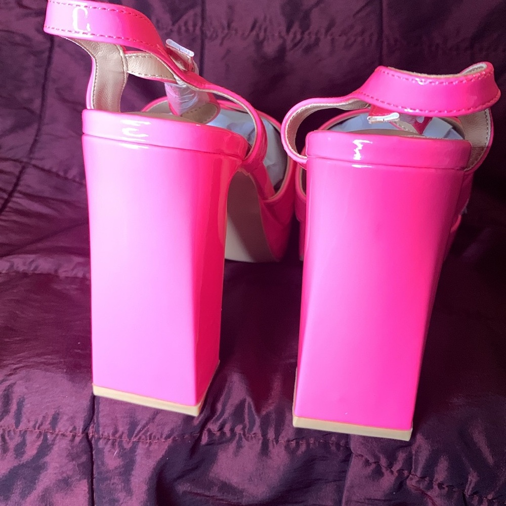 Elisabet Tang Chunky Platform Heeled Sandals for Women Sexy Square Toe Heels NWT - Picture 10 of 15